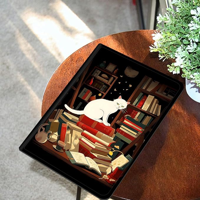 Library Bookshelfs Cat
