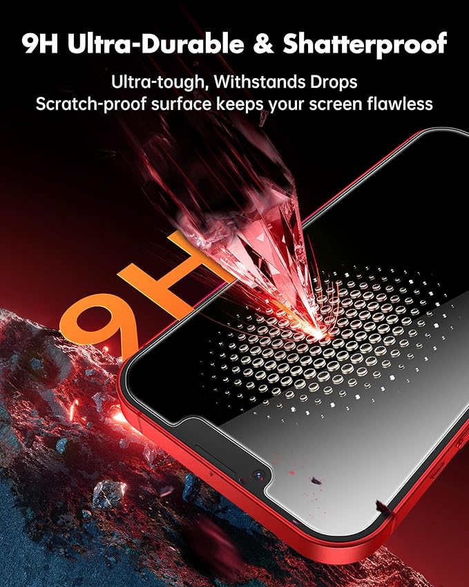 UNBREAKcable 4PCS Screen Protector for iPhone 14 Plus - 2 Privacy Tempered Glass+ 2 Clear Glass Double Shatterproof [Installation Frame] [9H Hardness] [Case Friendly] Anti-Scratch iPhone 6.7 inch