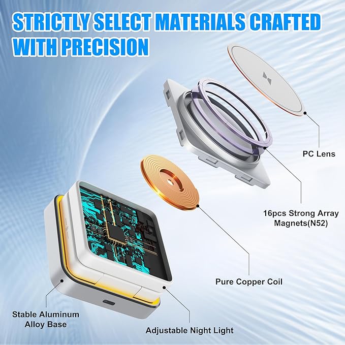 【2025 Upgrade】 3 in 1 Wireless Charging Station for iPhone 16/15/14 Series 3 in 1 Charger for Apple iWatch Wireless Charging Station for AirPods 4 3 Pro Charging Dock 1.5M USB White