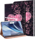 ALILANG Case for iPad Pro 13 inch M5/M4 (2025/2024) Tablet Case PU Leather Shockproof Folding Stand Cover with Card Holder and Pen Holder -Lace Peach