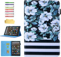 Case for 10.1 Amazon Kindle Fire HD 10 Tablet 9th/7th Generation 2019 and 2017 with Stylus Holder Card Slots [Auto Sleep/Wake] Smart Stand PU Leather TPU Magnetic Folio Cover Pear Flower