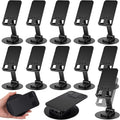 Geelin 50 Pieces 360 Black Rotating Phone Stand Desktop Fully Adjustable Foldable Phone Holder with Anti-Slip Pad Lightweight Aluminum Base Tablet Stand for All Phones