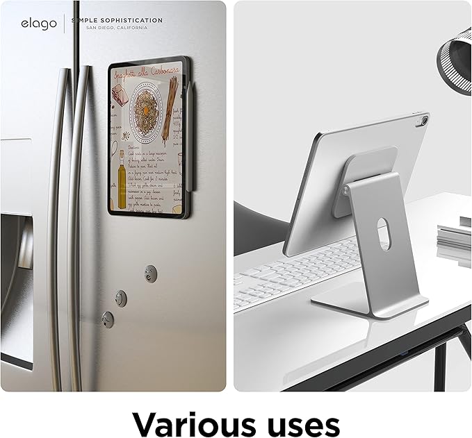 elago Case for iPad Air 11(M4 M3 M2) 5th 4th / Pro 11(1st) - iPad Case with Magnetic Attachment to Metal Compatible with Apple Pencil and elago’s Pencil case (Light Grey)