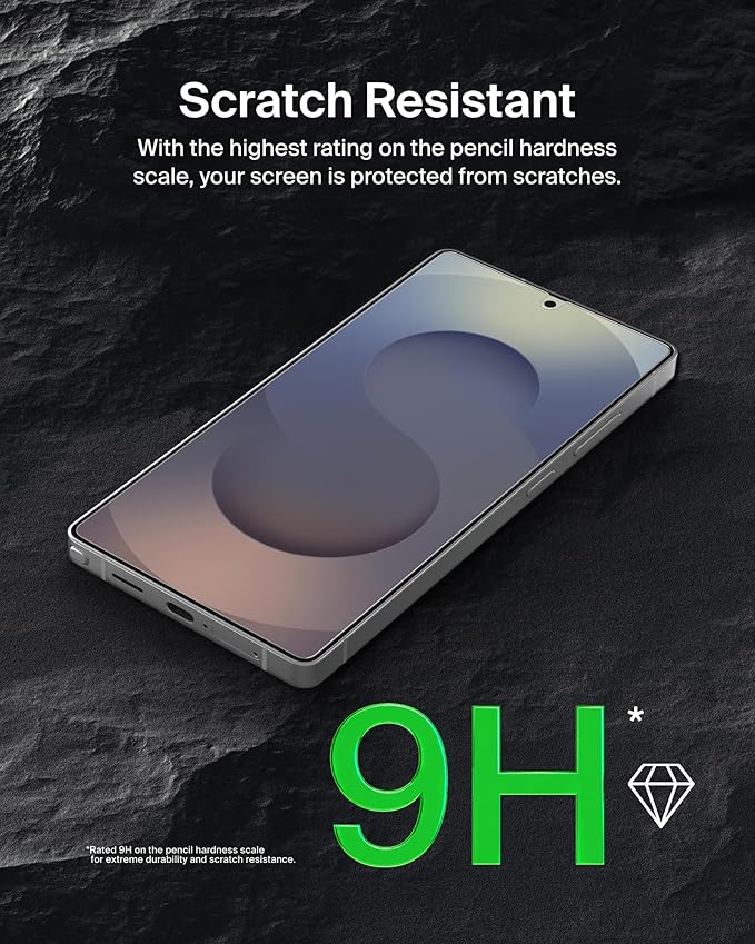 Belkin ScreenForce InvisiGlass Treated Screen Protector for Samsung Galaxy S25 Ultra 9H Hardness Scratch-Resistant Impact Protection w/Align Tray for Easy Application - Made with Recycled Glass