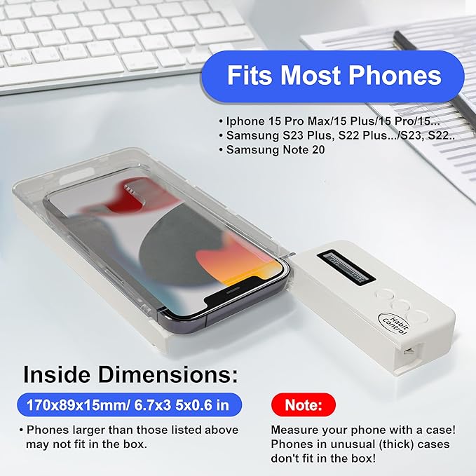 Phone Lock Box - Timed Lock Box Cell Phone Locker Safe Lockbox Bad Habit Smartphone Jail with Timer Reduce Kids Adults Screen Time Improve Productivity Family Time Container - White