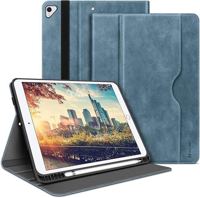 H HOLIMET Case for iPad Air 3rd Generation/iPad Pro 10.5 inch Case with Pencil Holder Soft TPU Stand Smart Cover Auto Wake/Sleep Stand for 10.5 iPad Air 3 2019 / iPad Pro 2017 (Blue)