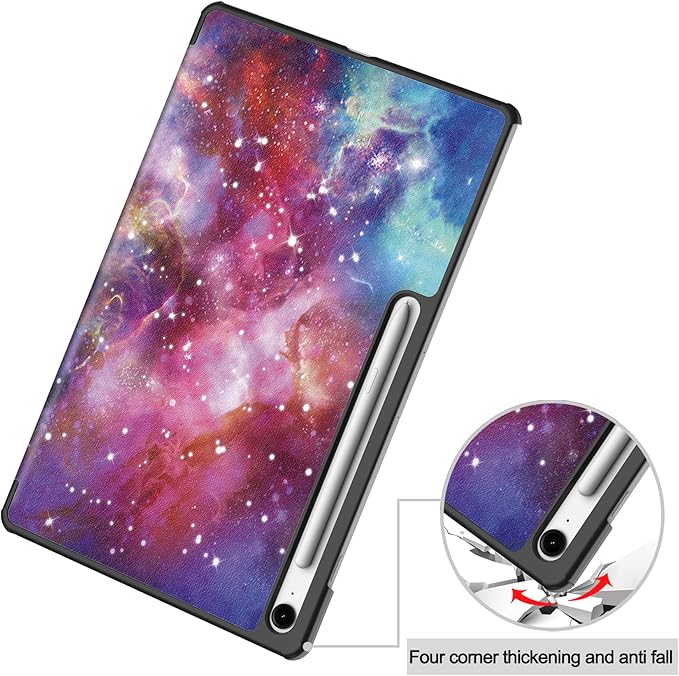 Case for Samsung Galaxy Tab S10 FE+/S10 FE Plus 13.1 Inch 2025 Model (SM-X620/SM-X626B) Tri-Fold Stand Smart PU Leather &amp Hard Back Shockproof Cover with Auto Wake/Sleep Galaxy Colorful