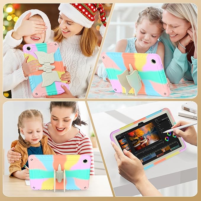 for Samsung Galaxy Tab A11 Plus 2025 / A9 Plus 2023 11 inch Case Kids with Screen Protector Unicorn Stand &amp Shoulder Strap Pencil Holder Cover for Tab A11+/A9+ Tablet (Colourful Pink)