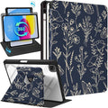 for iPad Air 11 inch Case Air 5th/4th Generation 10.9 Pro 11'' Case Women Girls for Apple Pencil Holder Cute Flower Floral Rotating Folio Cover for Apple iPad Air 4/5 (2020/2022)/Pro 11