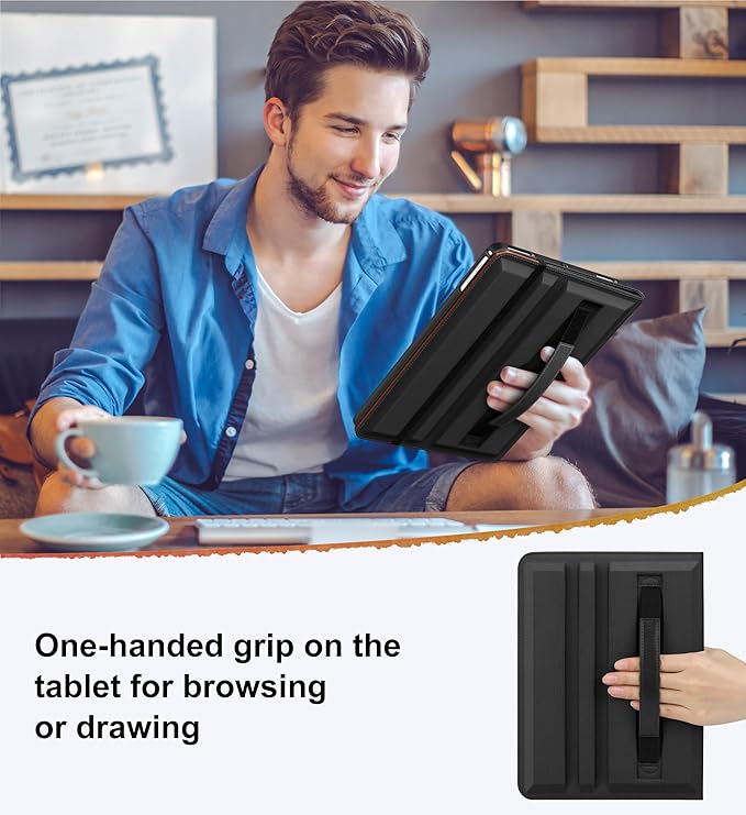 DTTO for iPad 6th / 5th Generation 9.7 Inch (2018/2017) iPad Air 2 / Air 1 Case 360 Degree Rotating Premium Leather Folio Stand Cover with Pencil Holder Black Brown