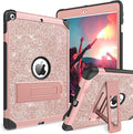 BENTOBEN case for iPad 9th / 8th/ 7th Generation 10.2 ( 2021/2020/2019) Glitter Sparkly 3 Layers Shockproof Kickstand Protective Tablet Cover Rose Gold