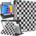 for iPad Air 11 inch Case Air 5th/4th Generation 10.9 Pro 11'' Case Women Girls for Apple Pencil Holder Cute Plaid Rotating Folio Cover for iPad Air 11 2024 (M2) 10.9 2022 2020 Pro 11