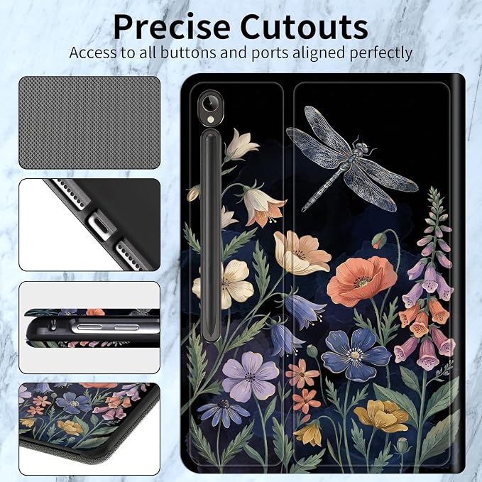 Dragonfly Dark Floral