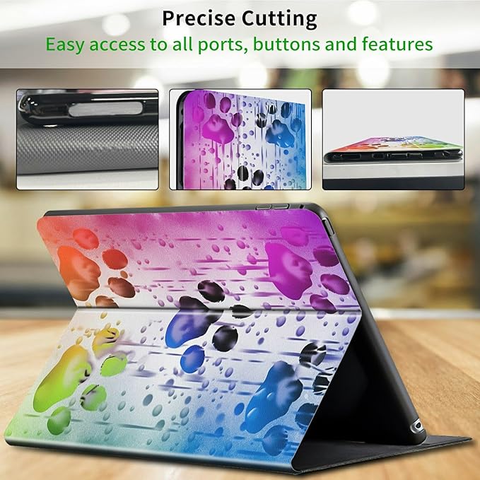 Case for All-New Kindle Paperwhite 12th Generation 7 inch 2024 &amp Kindle Colorsoft Signature Edition 2024 Lightweight Protective PU Leather Smart Stand Cover with Auto Wake Sleep - Watercolor Dog P