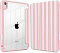 May Chen for iPad Air 11-inch M4/M3/M2 (2026/2025/2024) iPad Air 5th/4th 10.9 Inch - Shockproof Cover with Clear Back Shell &amp Penceil Holder Auto Wake/Sleep Stand Cover Pink Stripes