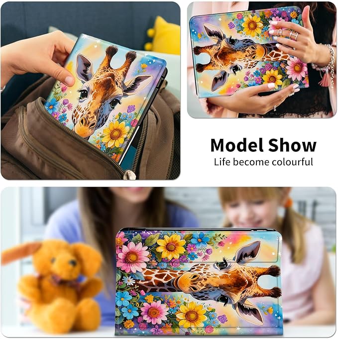Giraffe with Flowers