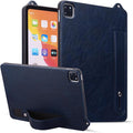 Slim Case for Apple iPad Pro 13 Inch M4 2024 PU Leather Lightweight Hand Strap Stand Feature Drop Protection Back Cover for iPad Pro 13 2024 Blue
