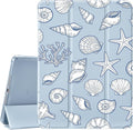 JOYLAND Starfish Shell for iPad 10th Generation Case 10.9 inch/iPad (A16) 11th Generation 11 Inch 2025 with Pencil Holder-Trifold Stand Protective Cover with Soft TPU BackBlue