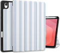 DONGKE Case for Samsung Galaxy Tab S11 5G 11 2025 Model (SM-X730/X736B) Slim Lightweight Trifold Stand Cover with S Pen Holder Auto Sleep/Wake Soft TPU Shockproof Back Blue Stripes