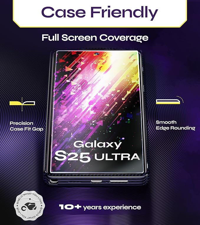 Defenslim for Samsung GALAXY S25 ULTRA Screen Protector (2Pack) Easy Auto-Dust &amp Align Install Kit 6.9 Tempered Glass 9H Hardness Ultra HD Clear Case Friendly WonderShield