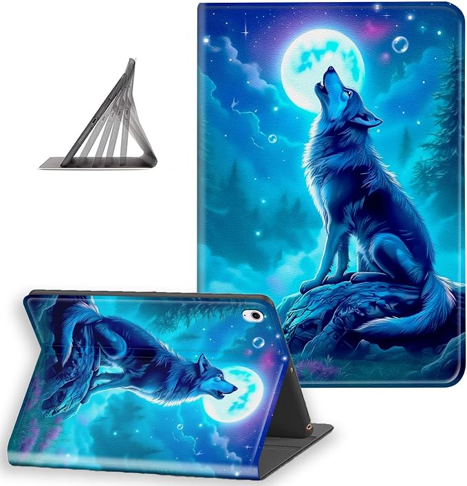 Wolf Howling at Blue Moon