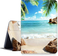 DIGTIALLL Case for Amazon Kindle Fire HD 10 &amp 10 Plus Tablet (11th Generation 2021 Release) 10.1 PU Leather Smart Protective Cover with Auto Sleep/WakeBeach Palm Trees