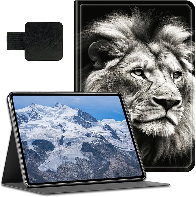 for Kindle Fire HD 8 &amp Fire HD 8 Plus Tablet (12th/ 10th Generation 2024/2022/2020 Release) Case with Pen Holder &amp Auto Wake/Sleepd Shockproof Stand Protective CoverLion