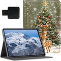 for Fire HD 10 &amp 10 Plus Tablet Case (11th Generation 2021 Release) Case with Pen Holder &amp Auto Wake/Sleepd Shockproof Stand Protective Cover for HD 10 2021 TabletBeautiful Christmas Deer