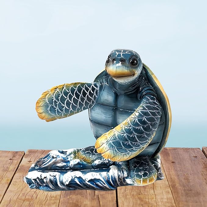Handcrafted Sea Turtle Cell Phone Stand for Desk - Nautical Coastal Decor Sturdy Resin Phone Stand Beachy Marine Style - Symbol of Wisdom Protection &amp Longevity Universal Phone Compatibility