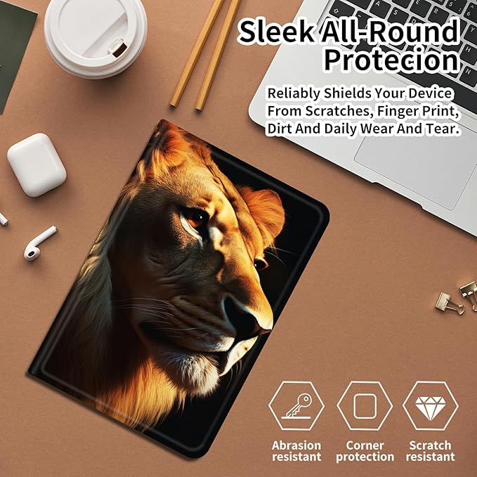 Case for iPad 10.5/iPad Air 3rd Generation 2019 / iPad Pro 2017 PU Leather Smart Protective Cover with Auto Sleep/Wake for iPad Air 3rd 10.5Lion Face