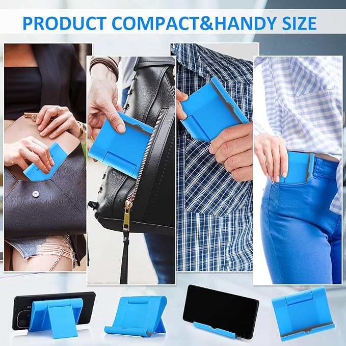 Wenqik 36 Pcs Cell Phone Stands Foldable Tablet Mobile Stand Adjustable Multi Angle Tablet Holder Compatible with Phone 15 14 13 12 11 Pro Xs Xs Max XR 8(Blue)