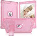 Case for iPad Air 2 Case for iPad 6th/5th Generation 2018/2017 for Apple iPad 9.7 inch with Screen Protector/StandClear Glitter Full-Body Coverage Slim Cover for Girls Women - Pink