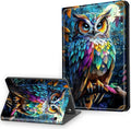 Case for Amazon Fire HD 10 and 10 Plus Tablet (13th/11th Gen 2023/2021 Release) Multi-Angle Viewing Leather Smart Stand Back Cover with Auto Sleep Wake Owl