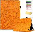 for Amazon Kindle Fire HD 8 &amp Fire HD 8 Plus Case (12th/10th Generation 2024/2022/2020) 8 UUcovers Embossed Magneic Smart Cover with Stand/Pencil Holder [Auto Sleep/Wake] Orange Lucky Tree