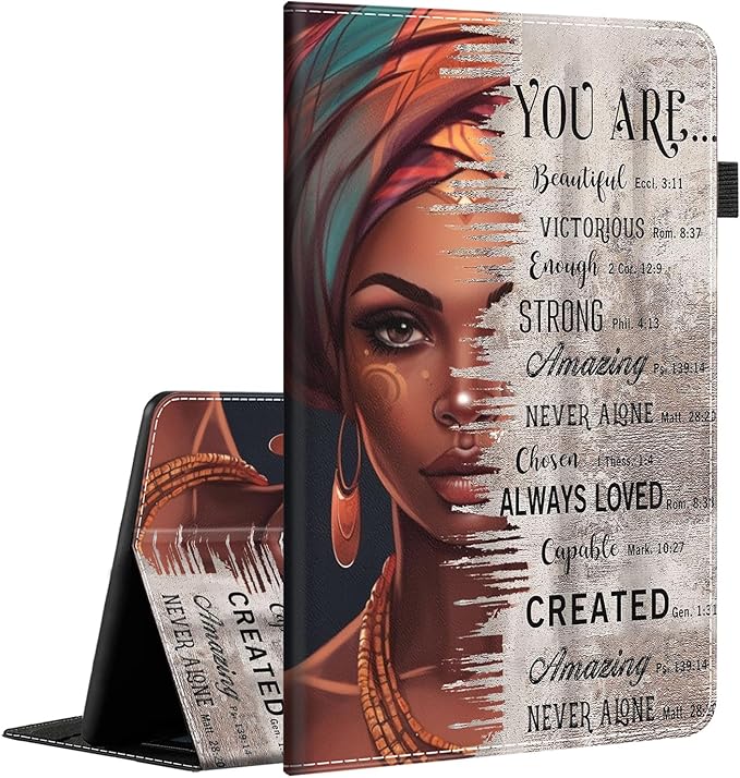 Case for Amazon Fire HD 10 Tablet (9th/7th/5th Generation2019/2017/2015 Release) Multi-Angle Smart Stand Cover Auto Sleep/Wake for Fire 10.1 InchAfrican American Black Girl Quotes