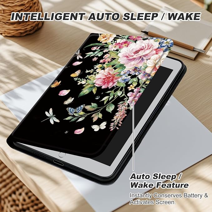 Black Floral Butterfly