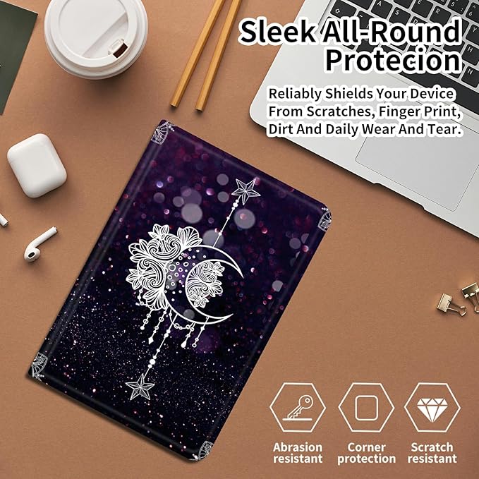 DIGTIALLL Case for iPad Air 5th/4th Generation (2022/2020 Release) 10.9/iPad Pro 11 2022/2021/2020 Release PU Leather Smart Premium Stand Protective Cover with Auto Sleep/WakeMoonflower
