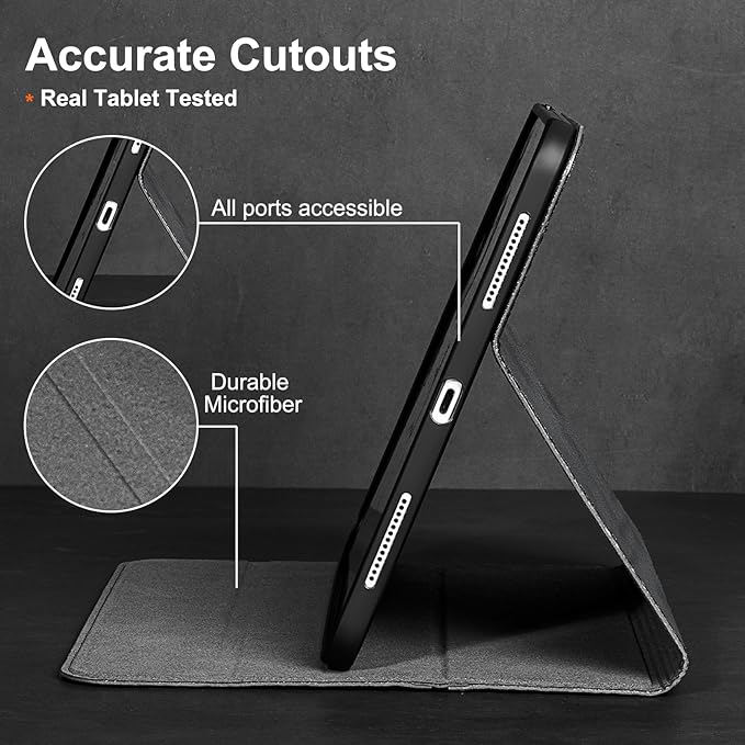 Gexmil Leather Case for iPad 10.2 Inch 9th/8th/7th Gen 2021/2020/2019Premium Cowhide Folio Cover with Auto Wake/SleepAdjustable Stand Vewing AngleAnti FingerprintPalm Grey