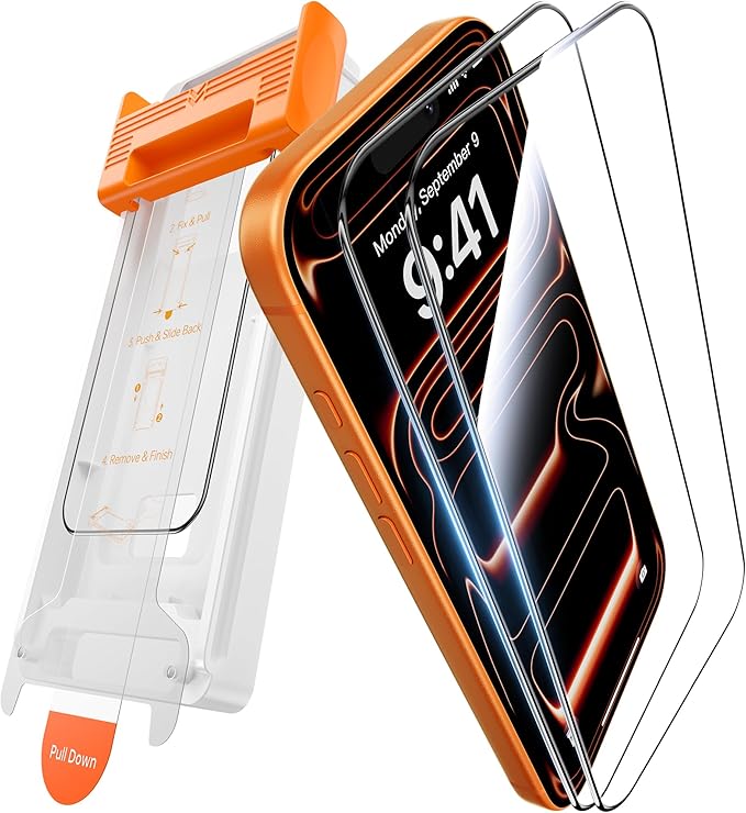 GolbinBox for iPhone 17 Pro Max Screen Protector [Anti-Reflection] [3D Full Coverage] 12FT Drop Protection 9H+ Hardness Anti-Fingerprint HD Clear Tempered Glass for iPhone 17ProMax 6.9 2 Pack