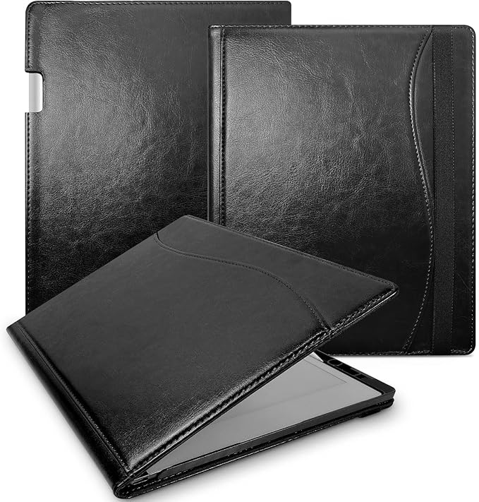 E NET-CASE Case for Remarkable 2 Tablet 10.3 inch (2020 Released) - New Business Design Upgraded Leather Cover for Remarkable 2 Digital Paper with Stand &amp Pen Holder (Black)