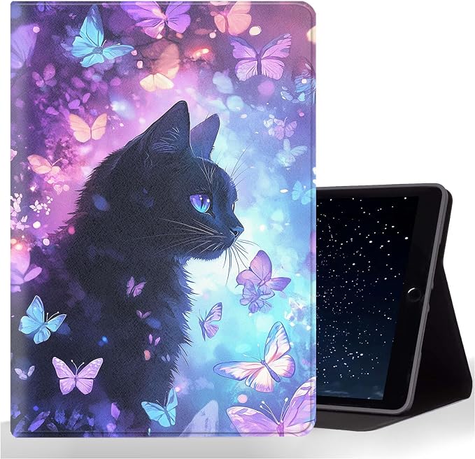 Black Cat and Purple Butterfly