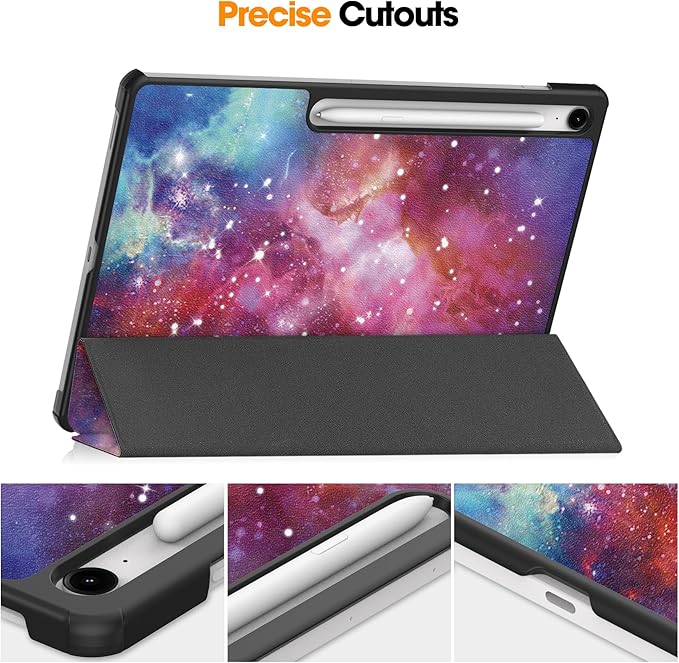 Case for Samsung Galaxy Tab S10 FE+/S10 FE Plus 13.1 Inch 2025 Model (SM-X620/SM-X626B) Tri-Fold Stand Smart PU Leather &amp Hard Back Shockproof Cover with Auto Wake/Sleep Galaxy Colorful
