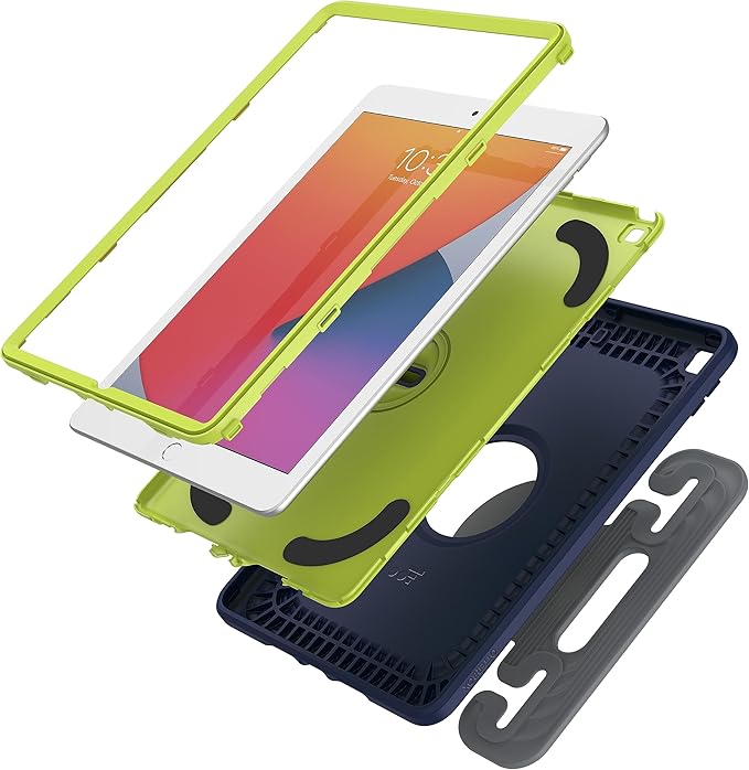 OtterBox - Kids iPad Case for 7th &amp 8th Gen (ONLY) - Protective Tablet Case with EasyGrab for Kids Durable &amp Rugged Protection (Brave Blue)
