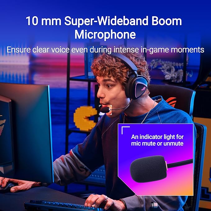 ASUS ROG Delta II Wireless Gaming Headset with Detachable Mic – Tri-Mode (BT 2.4GHz 3.5mm) 50mm Titanium-Plated Drivers 110Hr Battery Lightweight for PC PS5 PS4 Xbox Switch Mobile - Black