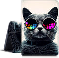 DIGTIALLL Case for Amazon Kindle Fire HD 8 Tablet (8th / 7th / 6th Generation - 2018 2017 and 2016 Release) PU Leather Smart Protective Cover with Auto Sleep/WakeCool Cat
