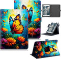 Universal Tablet Case for Walmart Onn 11 Inch Pro 2024 Model 100146660 360 Degree Rotating Kickstand Protective Stand Case with Multiple Viewing PU Leather Shell Butterfly Blue Sky