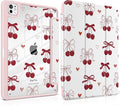 Case for iPad Pro 13 inch (M5) 2025 (M4) 2024 Release with Pencil Holder - Aesthetic Cute Preppy Design Trifold Cover with Soft TPU Bumper Clear Back Auto Sleep/Wake for Girls Women Cherry
