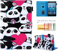 Folio Cover for Fire HD 8 6th/7th/8th Gen Techcircle Slim Folding Stand PU Leather Protective Wallet Case with Auto Sleep/Wake for Old Amazon Fire HD 8 Tablet 2016/2017/2018 Panda Tribe