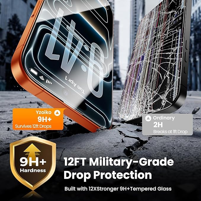 3 Pack Screen Protector for iPhone 17 Pro 6.3 9H+ Tempered Glass with Auto Dust Removal Easy Installation Kit Bubble-Free Case Friendly