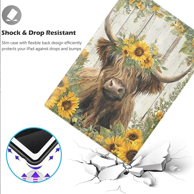 Highland Cow Sunflower